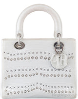 Christian Dior Lady Dior White Printed Crocodile Medium Bag