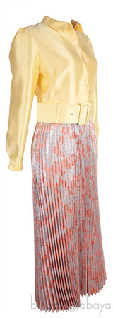 Yellow Shirt Pleats Please Dress