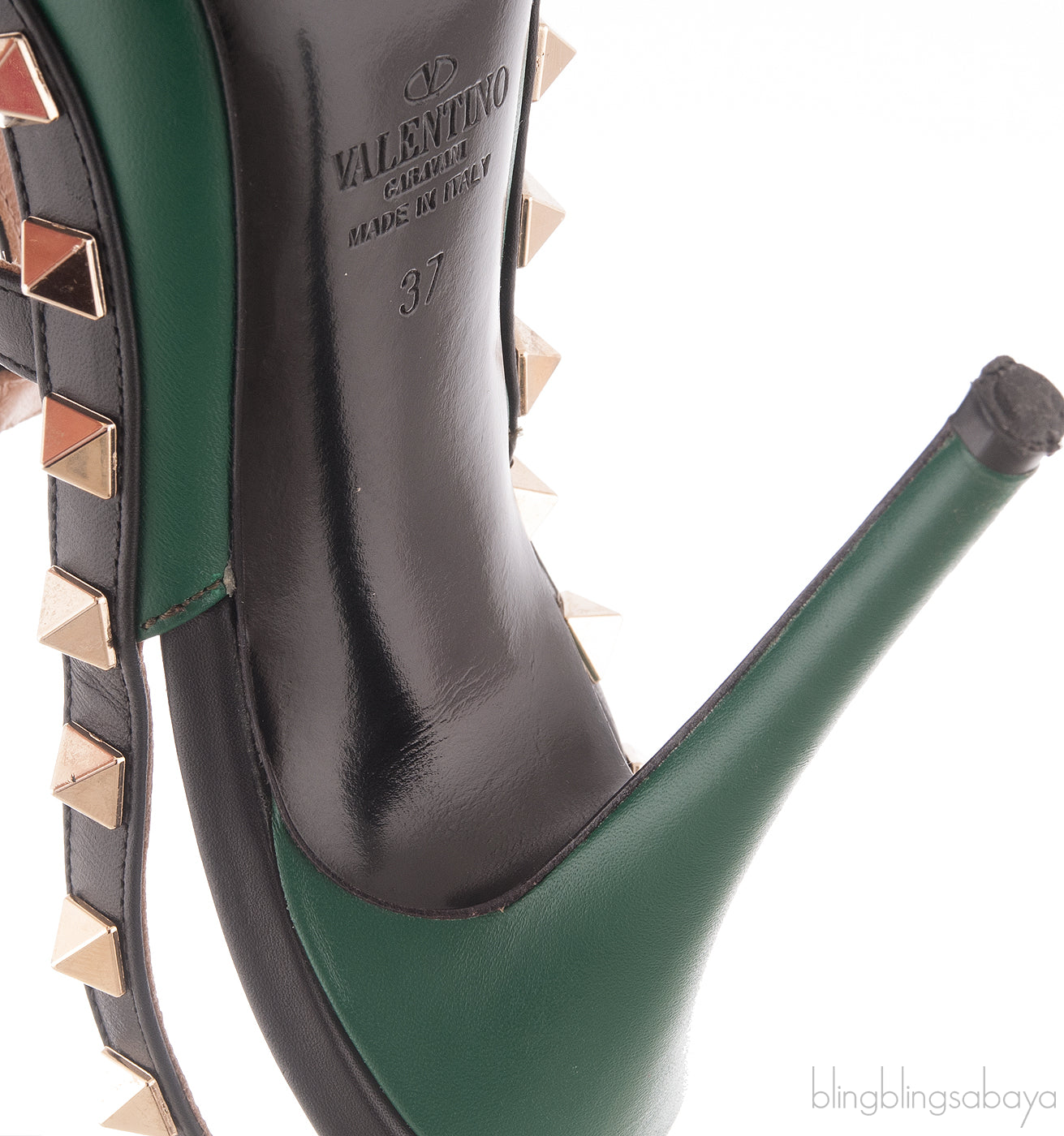 Emerald Green Matte Rockstud Heels