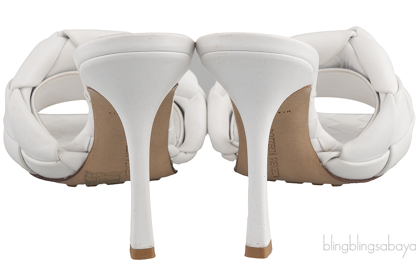 Bottega Veneta White Lido Intrecciato Mules 38