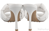 Bottega Veneta White Lido Intrecciato Mules 38