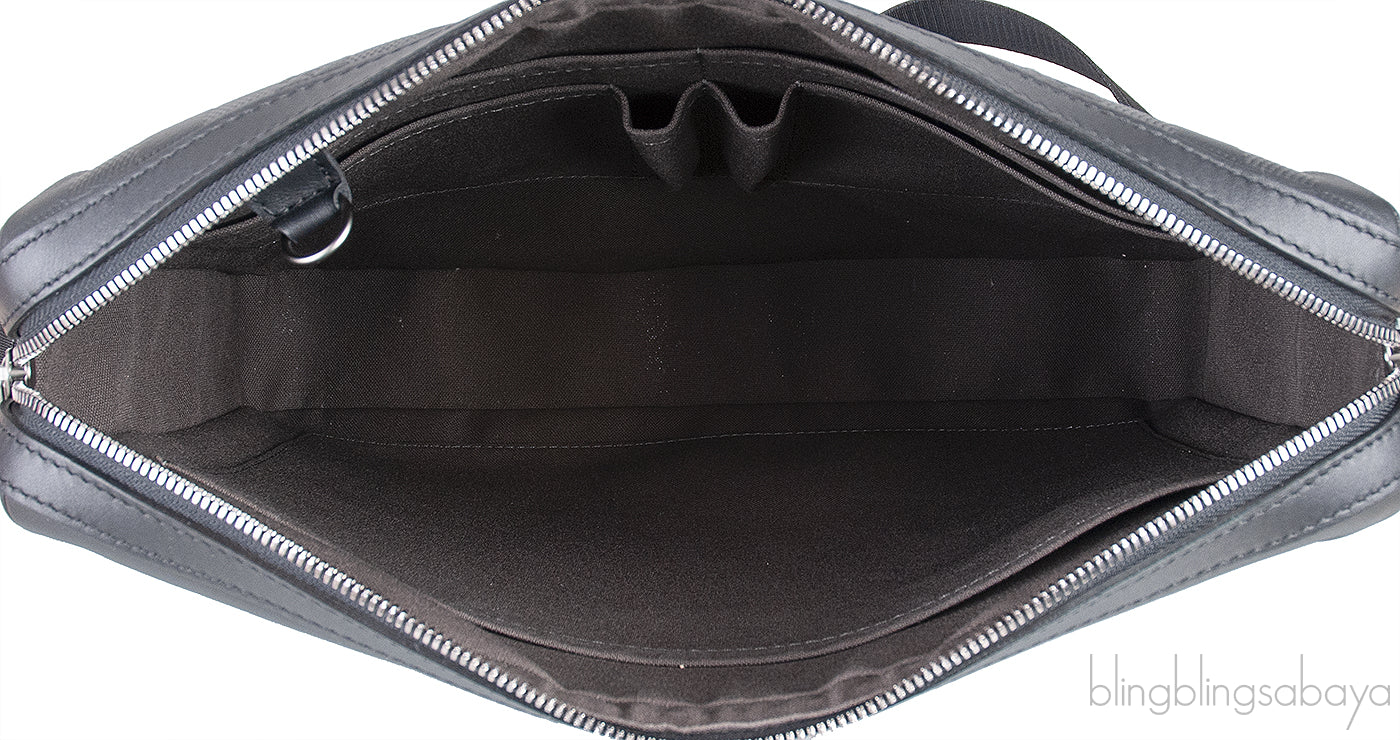 Black Infiniti Leather Calypso Messenger Bag MM