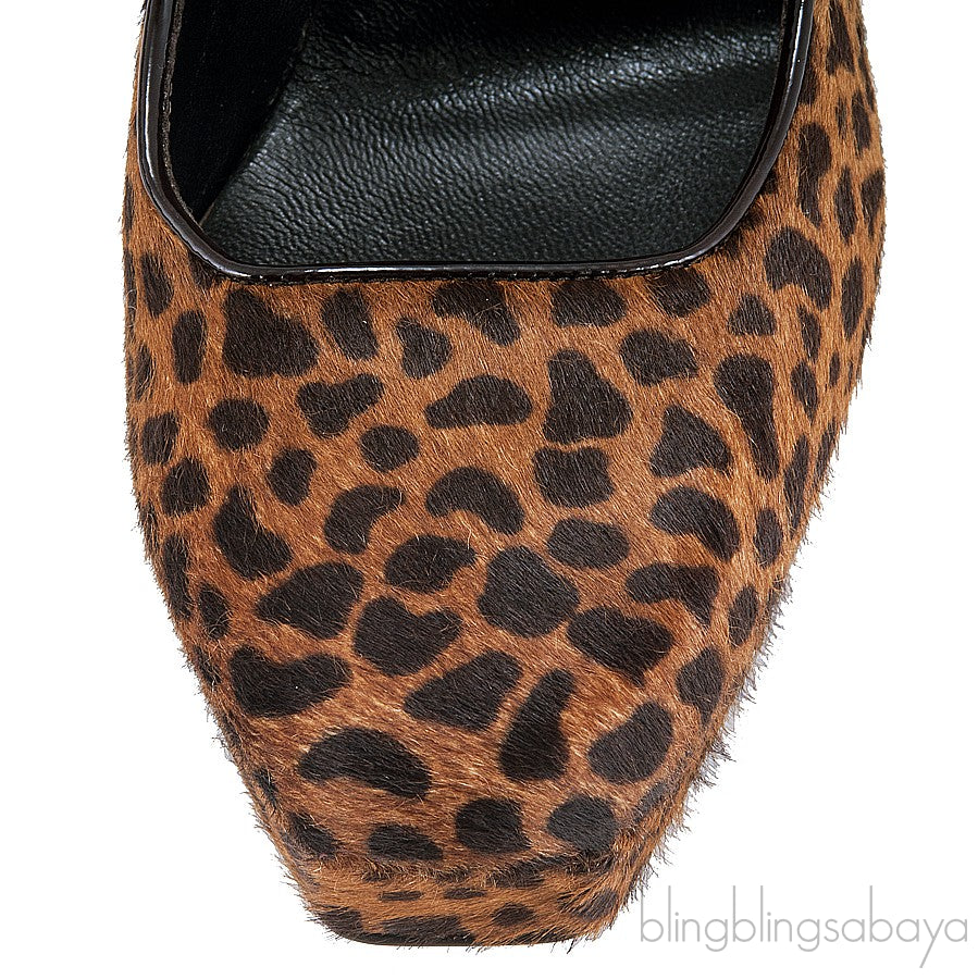 Animal Print Pony Hair Platform Pumps