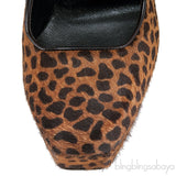 Animal Print Pony Hair Platform Pumps