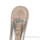 Gina Beige Bow Crystal Vamp Sandals