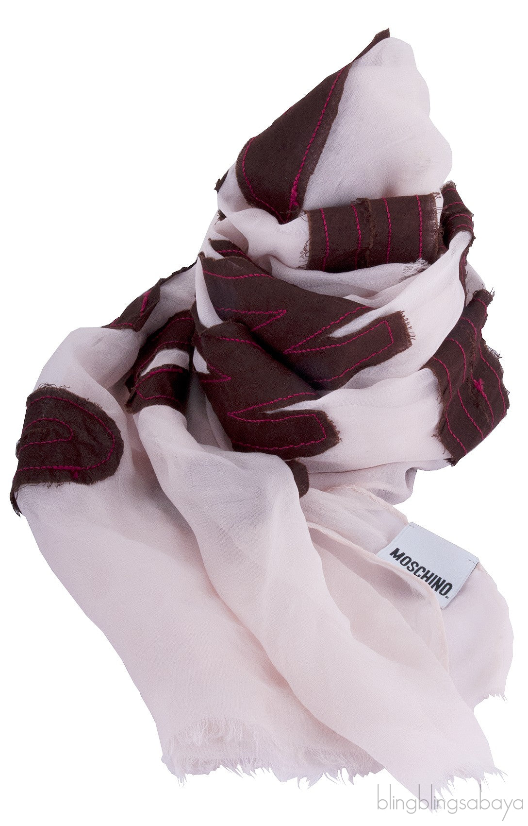 Pink Logo Patches Scarf