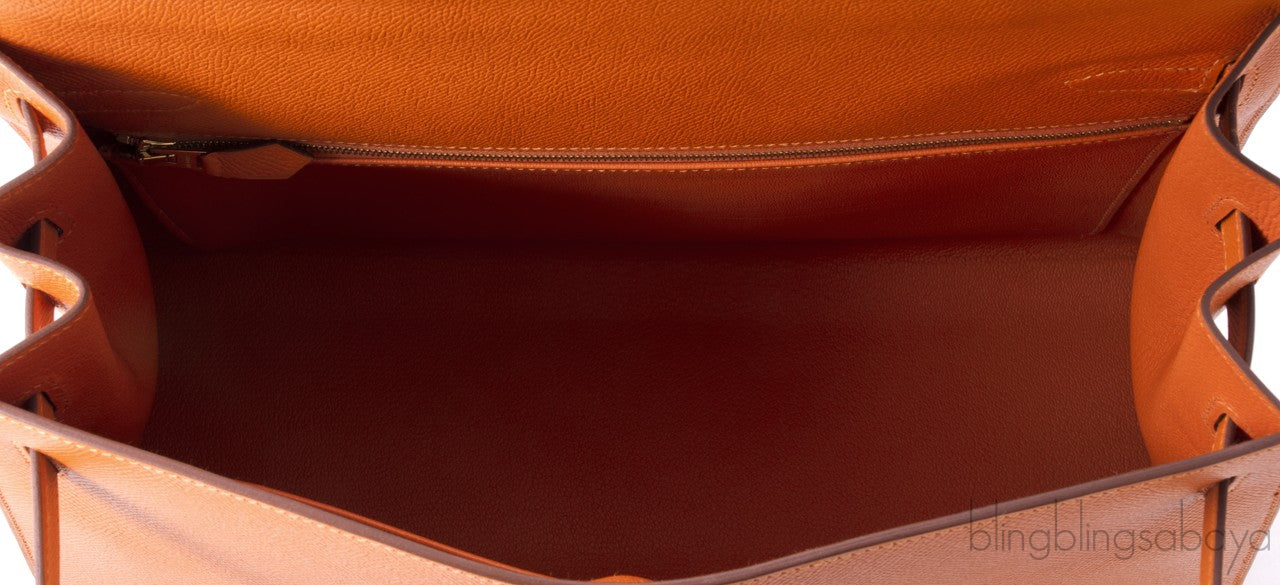 Kelly 35 Orange Epsom Sellier