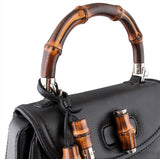 Black Bamboo Top Handle Bag