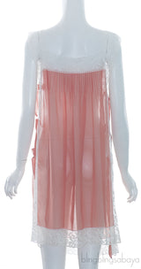 Orange Silk White Lace Trim Camisole