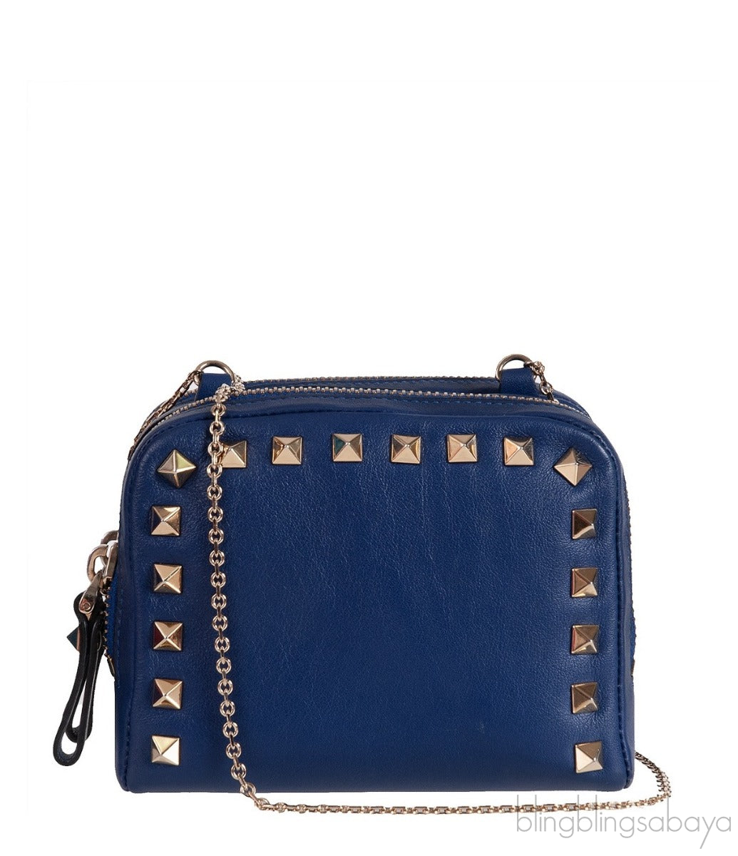 Valentino Garavani Blue Micro Rockstud Shoulder Bag