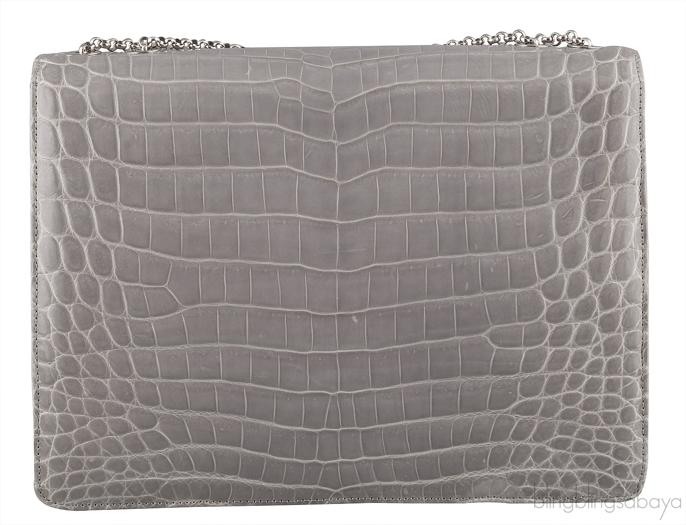 Grey Cornelia Lunch Box Crocodile Bag