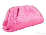 The Pouch Crocodile Pink Clutch