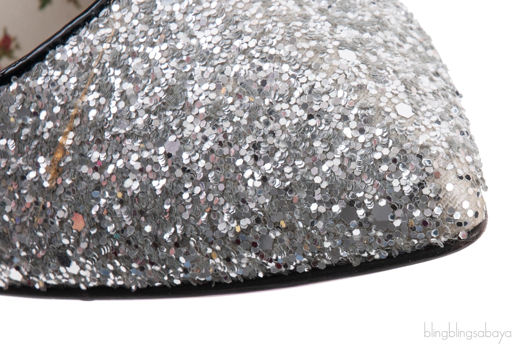 Sylvie Silver Crystal Glitter Heels