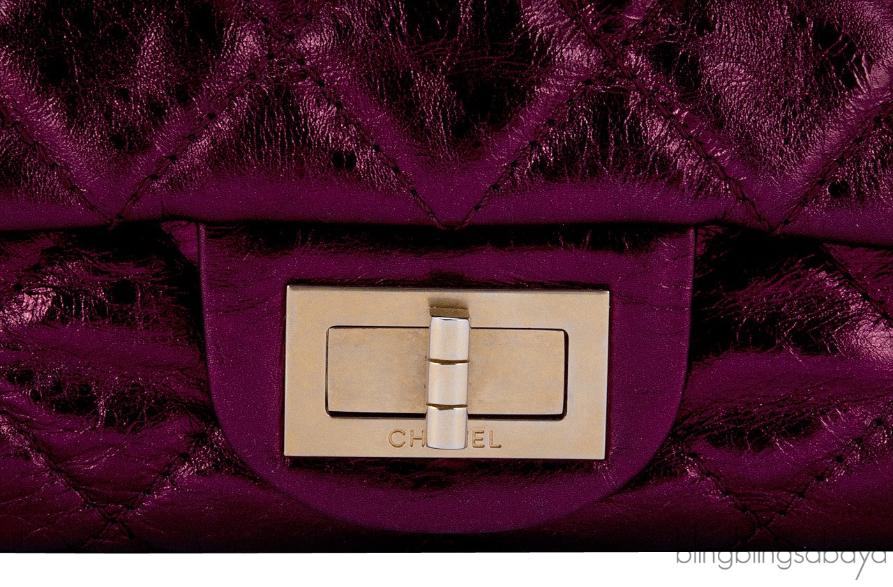 2.55 Reissue Metallic Burgundy Flap