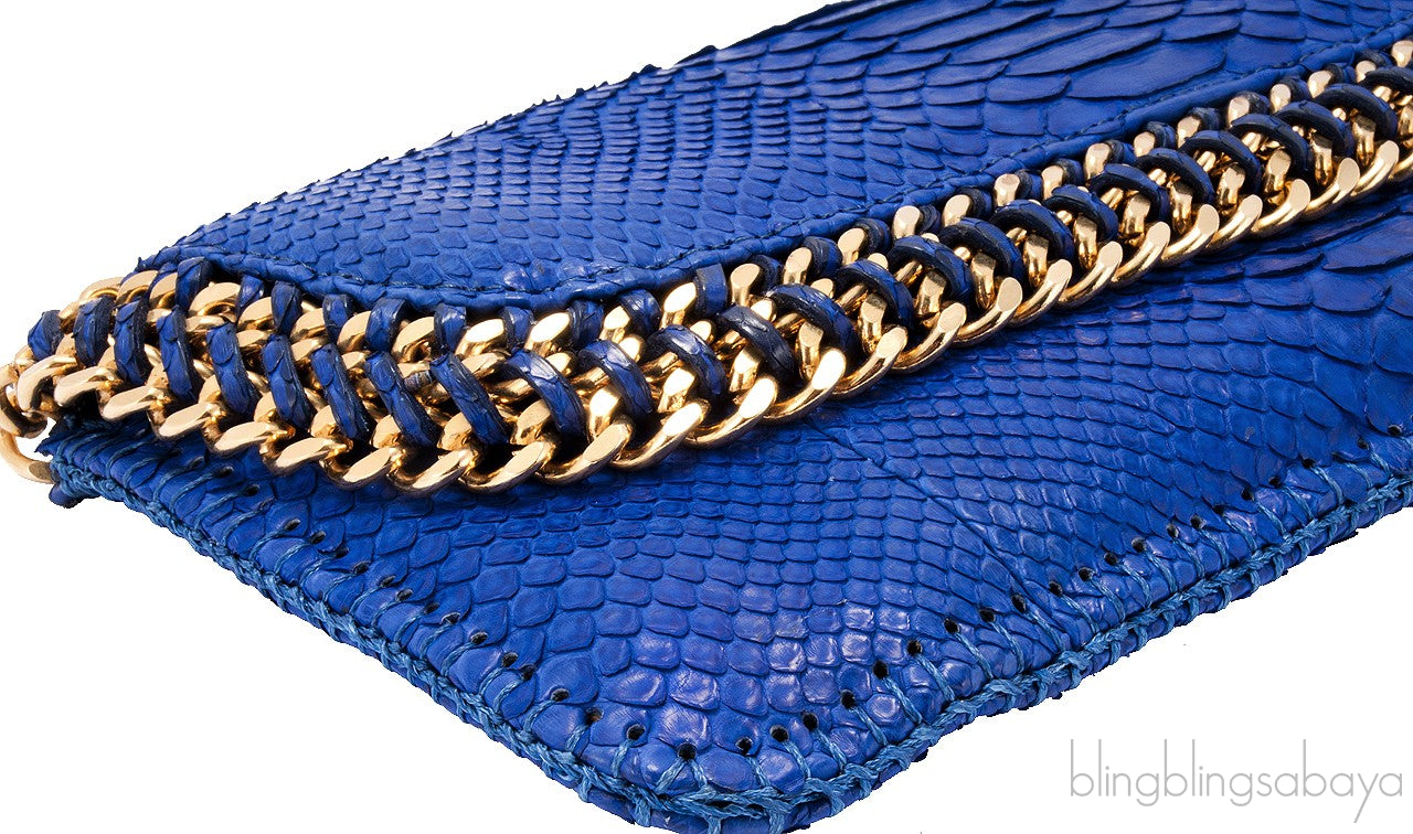 Blue Electric Python Clutch