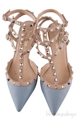 Blue Grey Nude Slingback