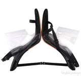 Black PVC Slingback Heels