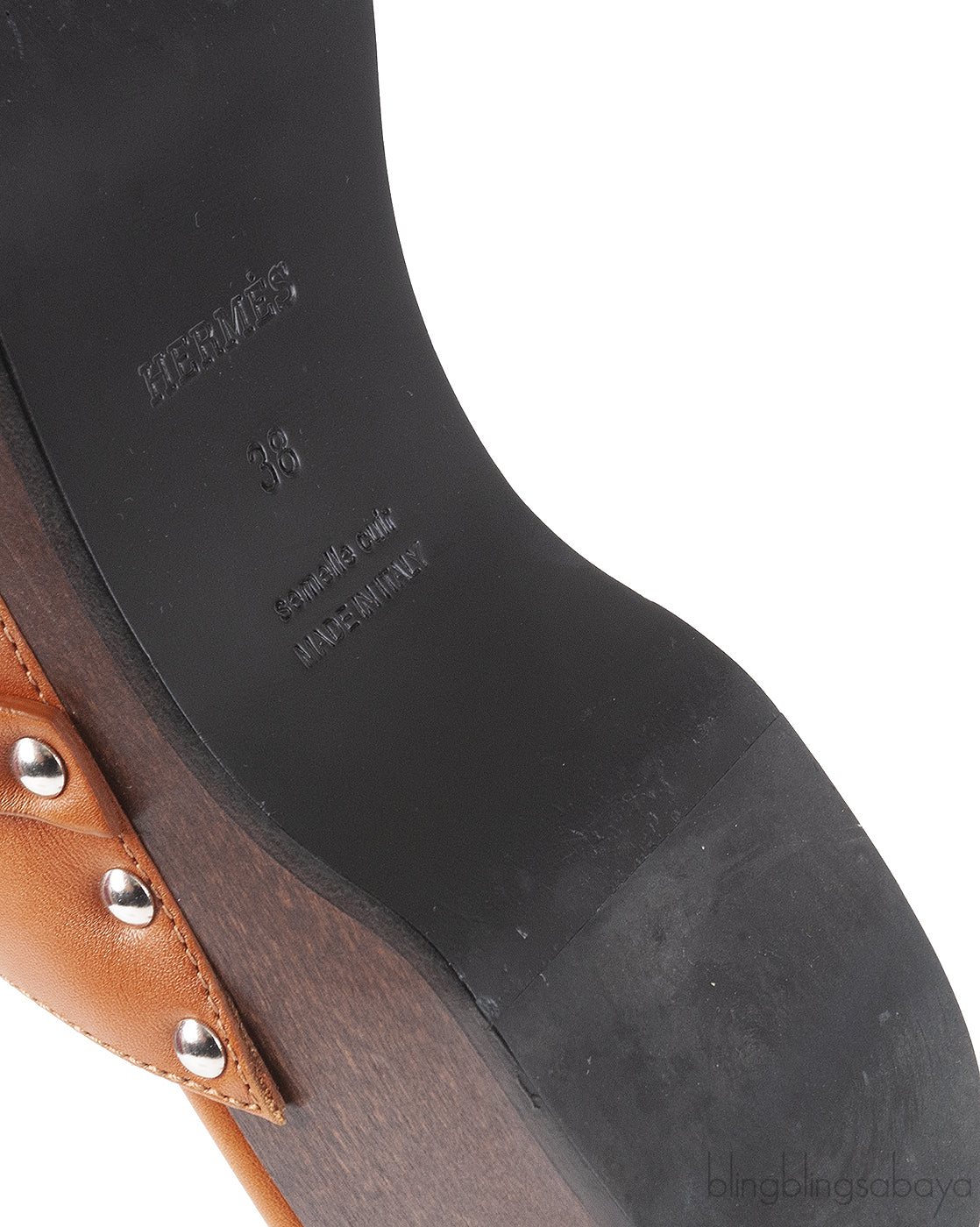 Hermes Carlota Brown Leather Mules