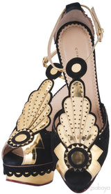 Sunset Art Deco Suede Pump