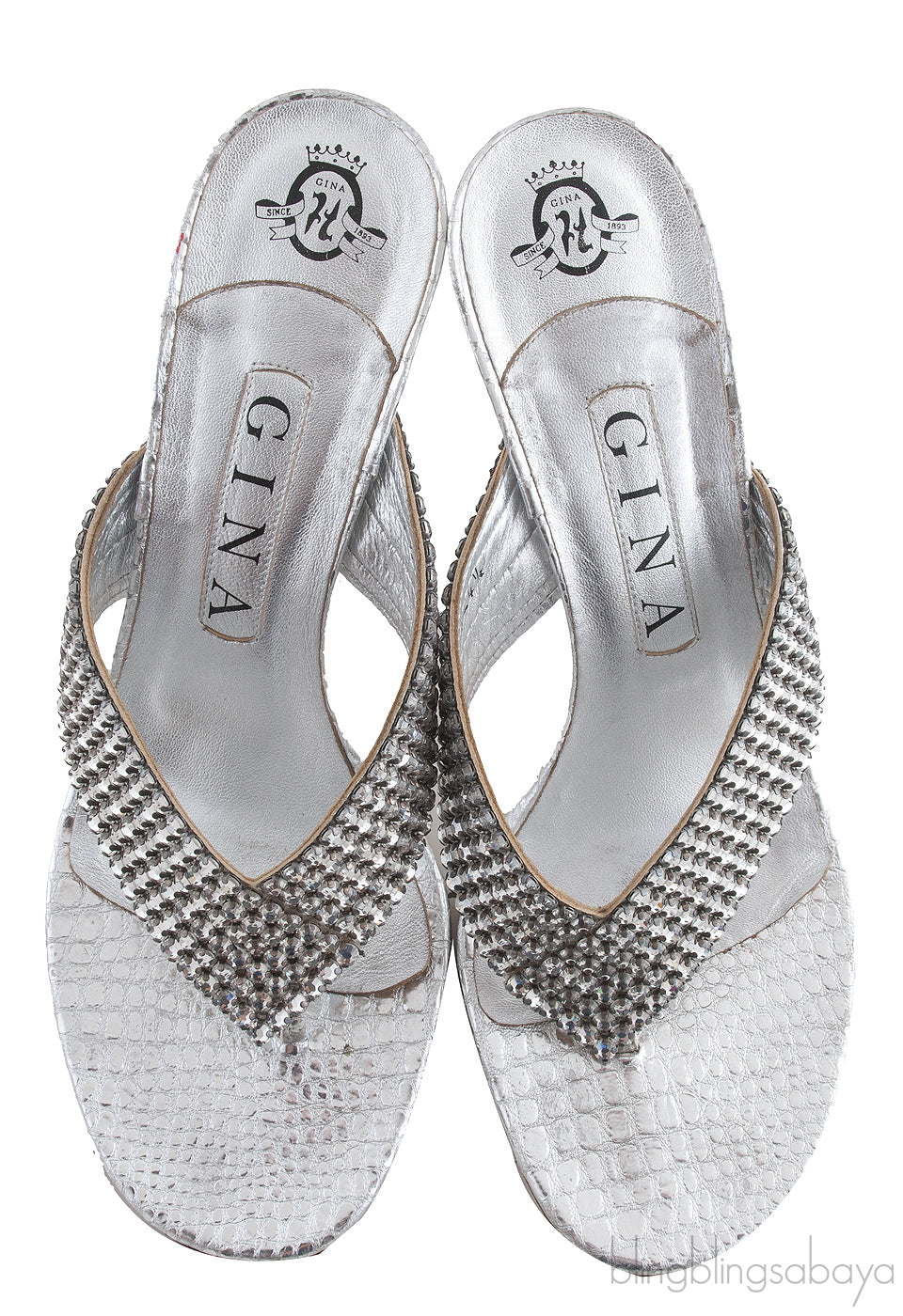 Silver T-strap Sandals