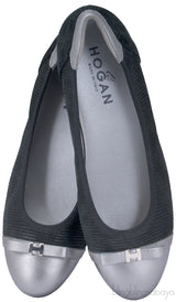Silver Cap Toe Ballet Flat