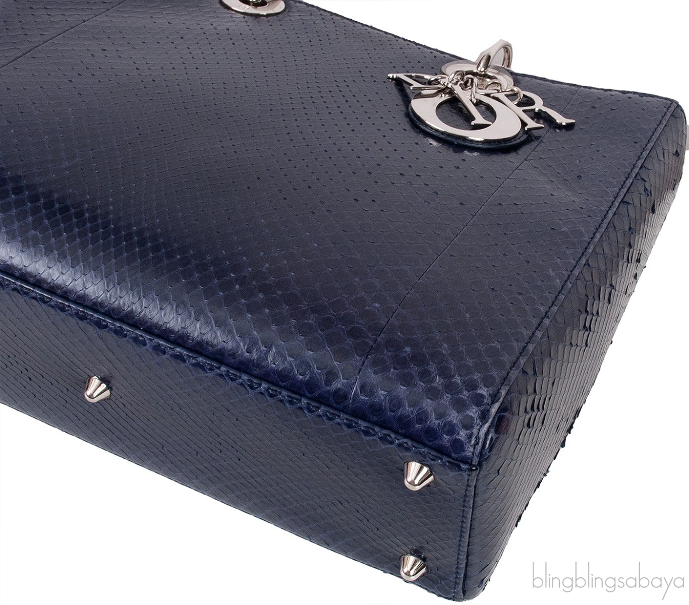 Lady Dior Large Blue Python Bag