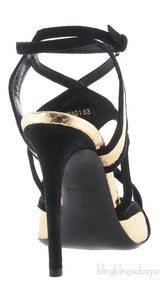 Gold Sunset Suede Leather Heels