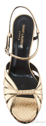 Gold Python Candy Platform Sandals