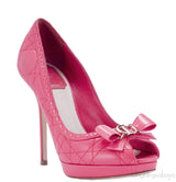 Cannage Quilted Leather Bow Pump
