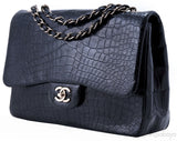 Classic Jumbo Black Shiny Croco