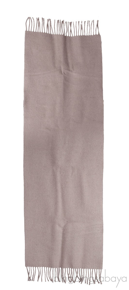 Grey Wool Fringed Scarf