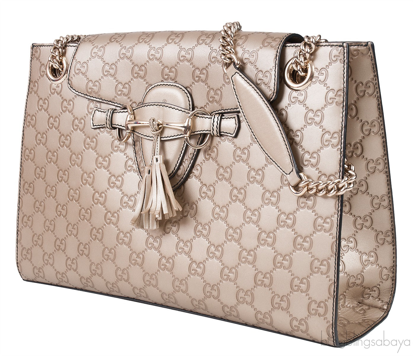 Emily Light Gold Guccissima Shoulder Bag