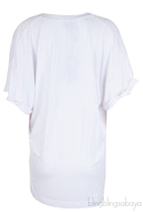 White Oversized Logo Print T-shirt