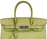 Birkin 30 Ostrich Vert Anis*