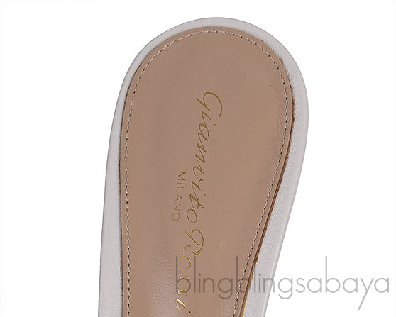 White Leather Platform Mules