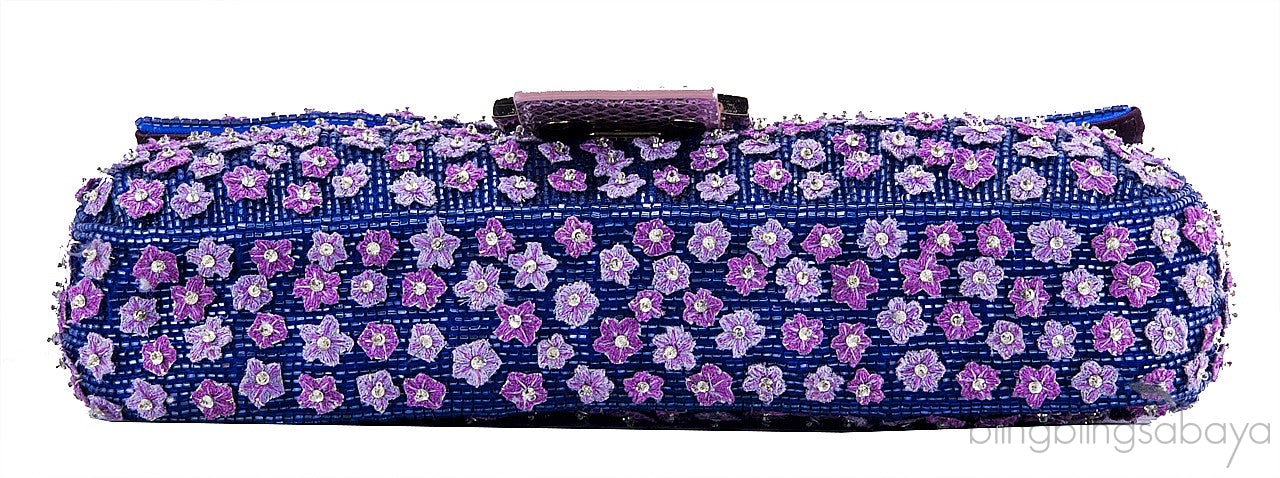 Ricami Embroidered Baguette Bag