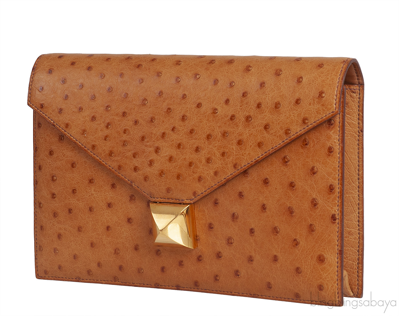 Hermes Vintage Medor Gold Ostrich Clutch