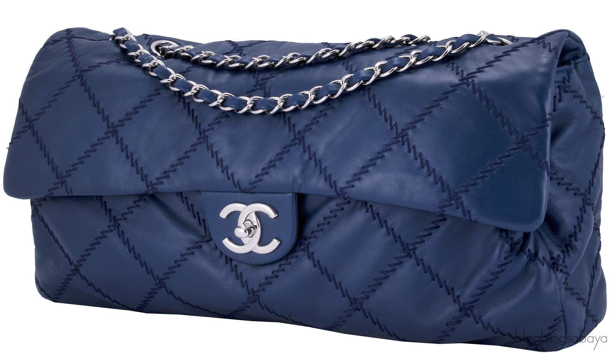 Ultimate Stitch Navy Flap Bag
