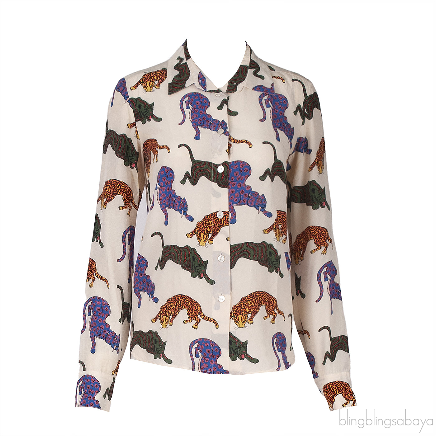 Stella McCartney Animal Print Long Sleeve Shirt