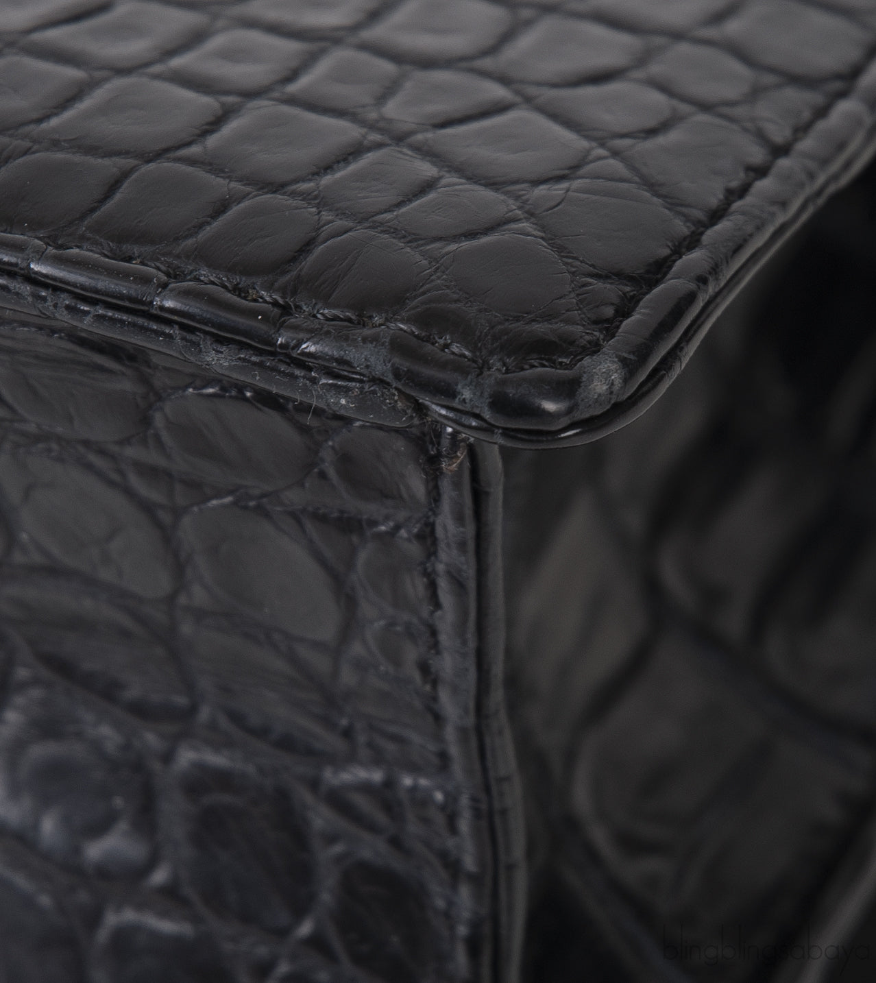 Maxime Black Crocodile Bag
