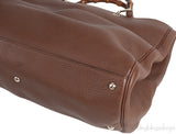 Brown Leather Bamboo Shopper Tote