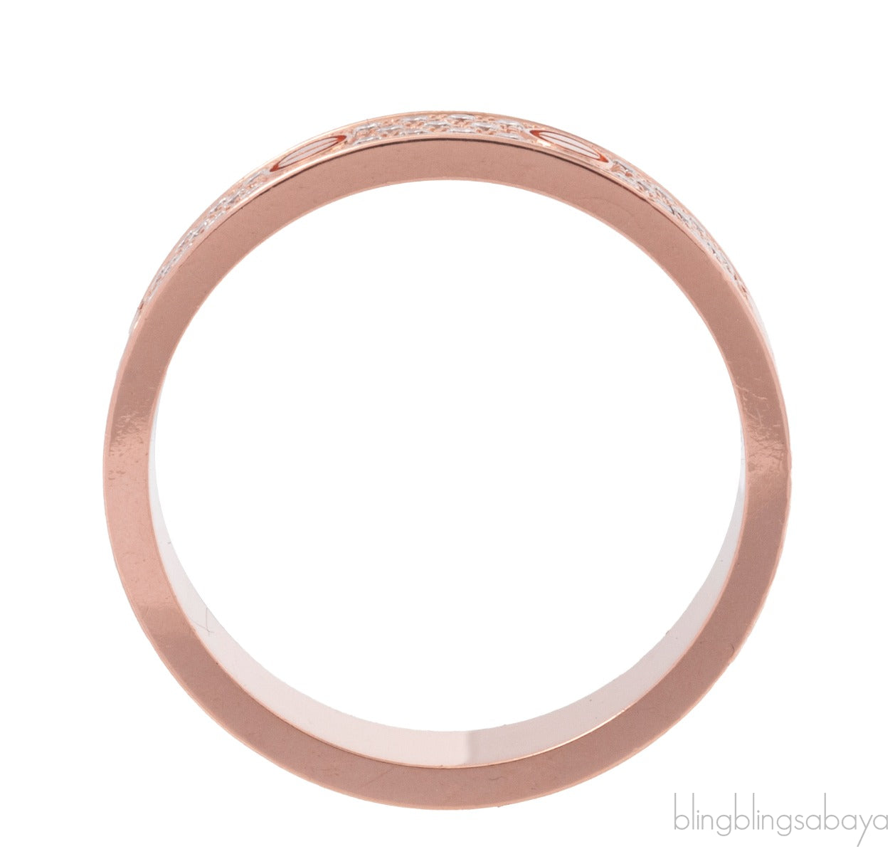 Rose Gold Diamond Paved Love Ring