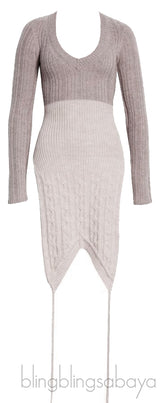 Grey \'La Double Maille\' V-Neck Sweater