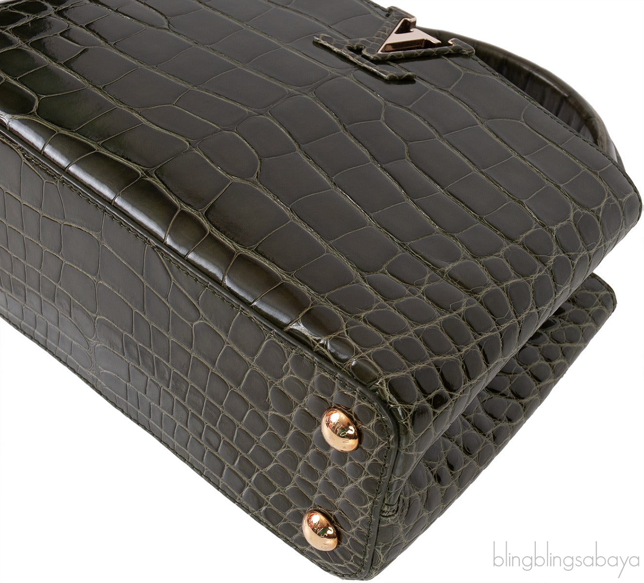 Capucines BB Crocodile Kaki Bag