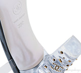 PVC Crystal & Fabric Cap Toe Slingback