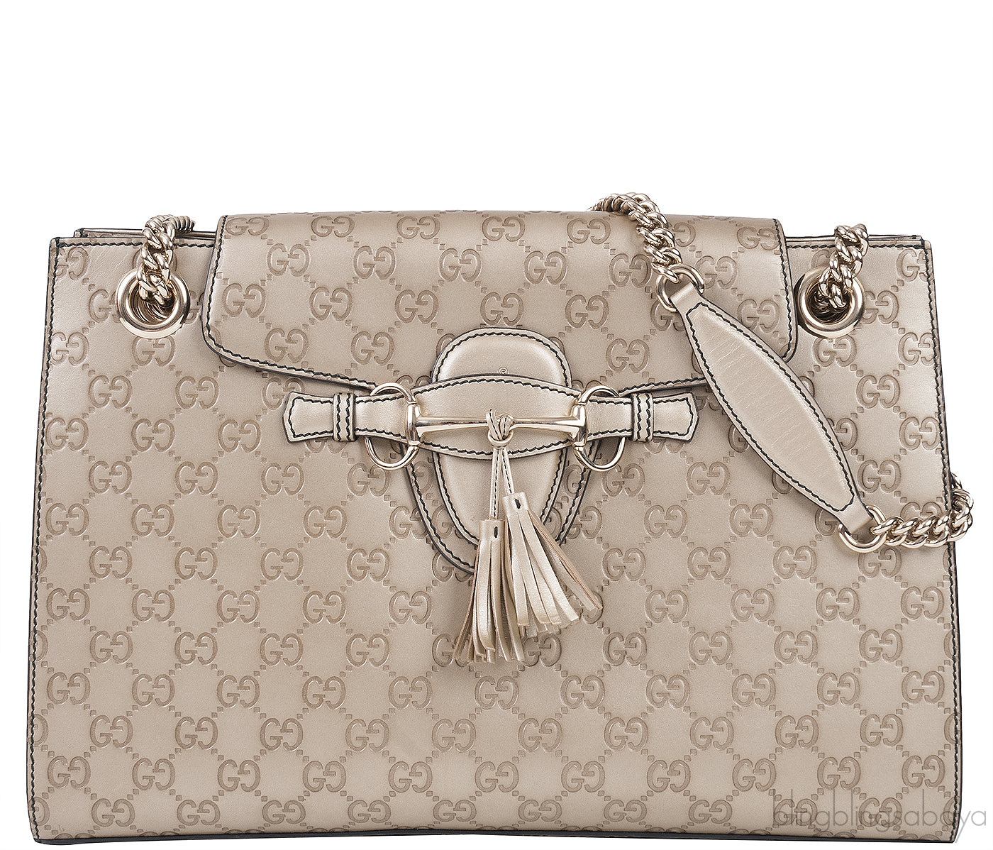 Emily Light Gold Guccissima Shoulder Bag