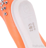 Studded Neon Orange Leather Flat
