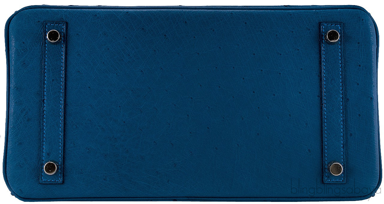 Birkin 30 Ostrich Blue Cobalt