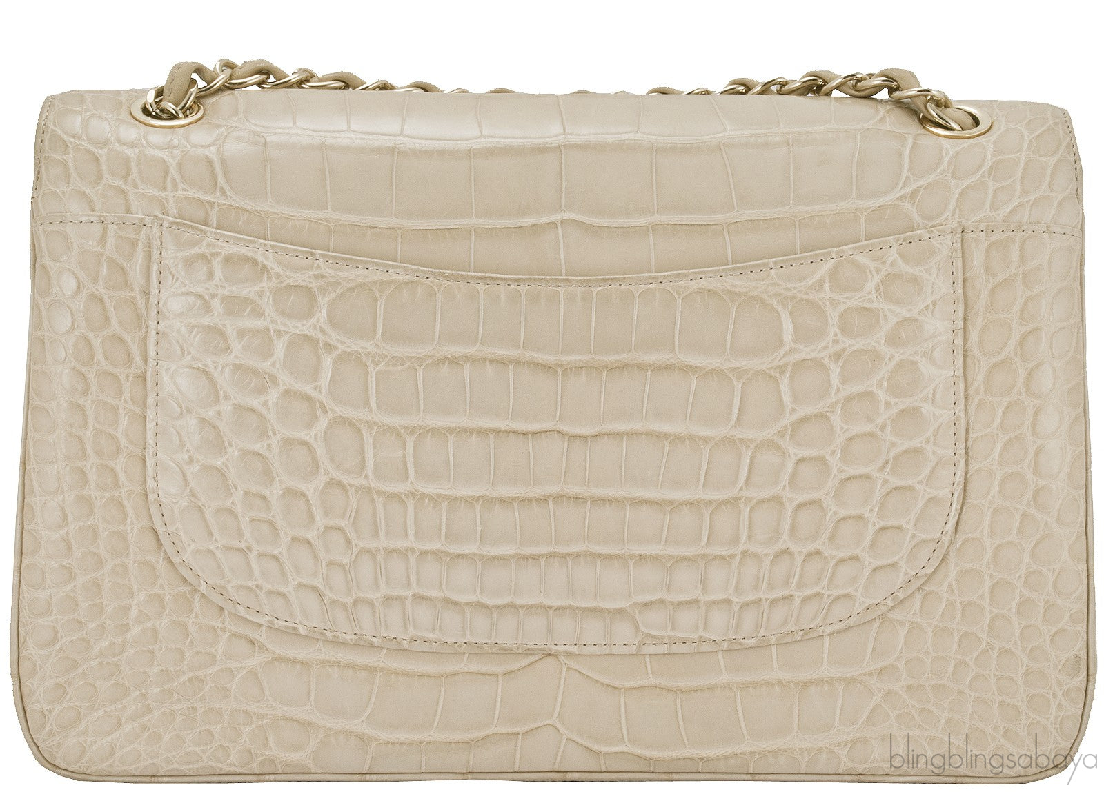 Jumbo CC Beige Crocodile Bag
