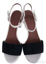 Loro Piana Bi-color Suede Peep Toe Slingback Sandals
